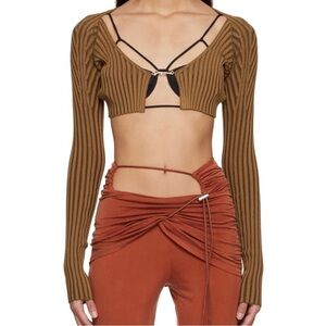 Jacquemus brown 'La Maille Pralù' Cardigan